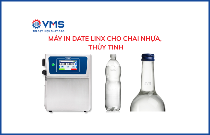 Máy in date Linx lên chai nhựa, thủy tinh
